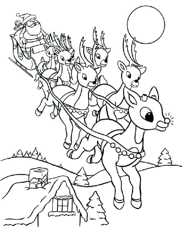 618x799 Coloring Pages Various Reindeer Stencil Printable Deer Head Sleigh