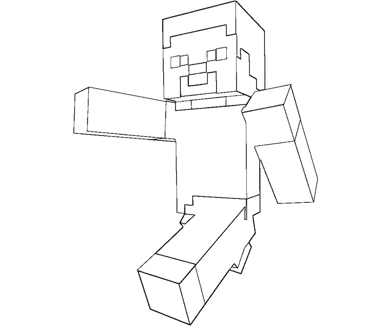 800x667 Minecraft Steve Coloring Pages