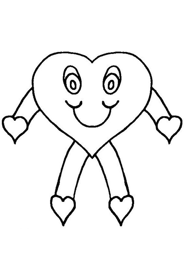 600x850 Free Online Heart Stick Figure Colouring Page