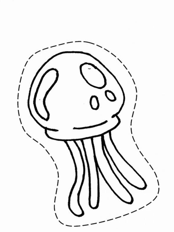 600x800 Jellyfish Cutting Sticker Coloring Page