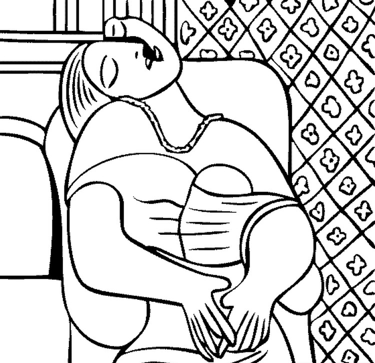 750x725 Adult Coloring Page Picasso The Dream