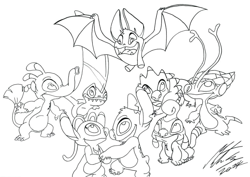 1024x724 Lilo And Stitch Angel Coloring Pages A Kids