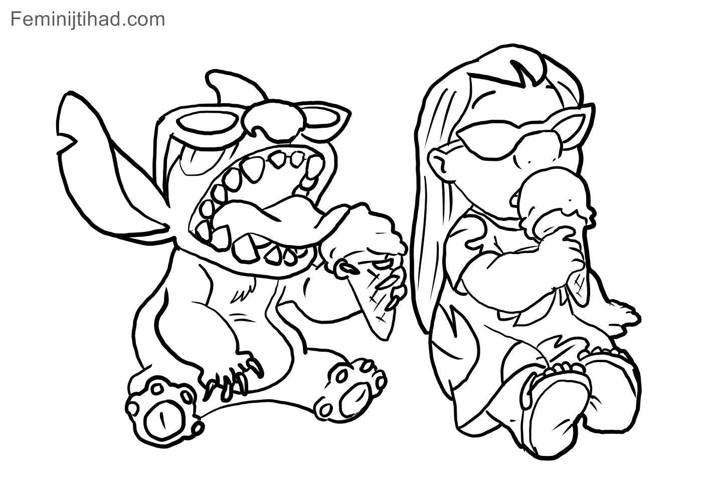 1414x1000 Destiny Lilo And Stitch Coloring Book Pages Free Download For Kids