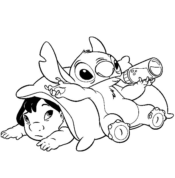 612x622 Disney Coloring Pages To Print Lilo Stitch Coloring Pages