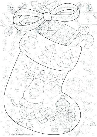 320x452 Christmas Stockings Coloring Pages