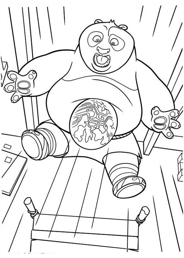 600x840 Po's Big Stomach From Kung Fu Panda Coloring Page