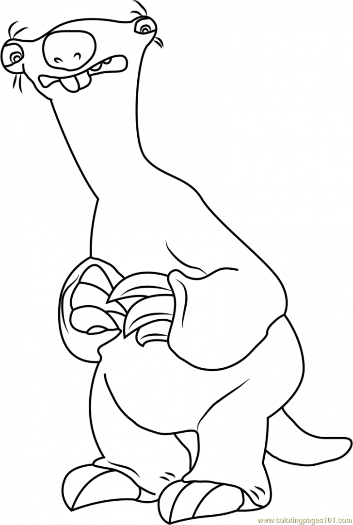 728x1082 Sloth Coloring Page