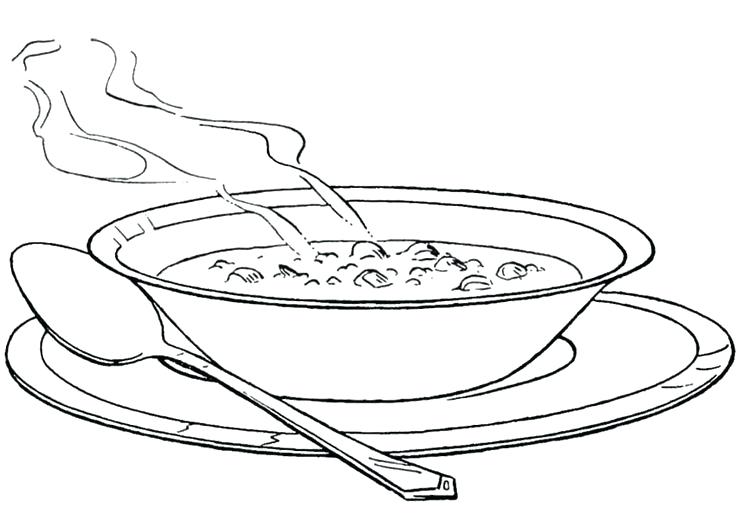 736x521 Soup Coloring Page