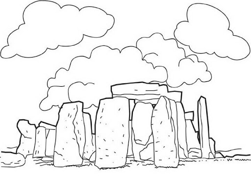 512x361 Stonehenge Coloring Page