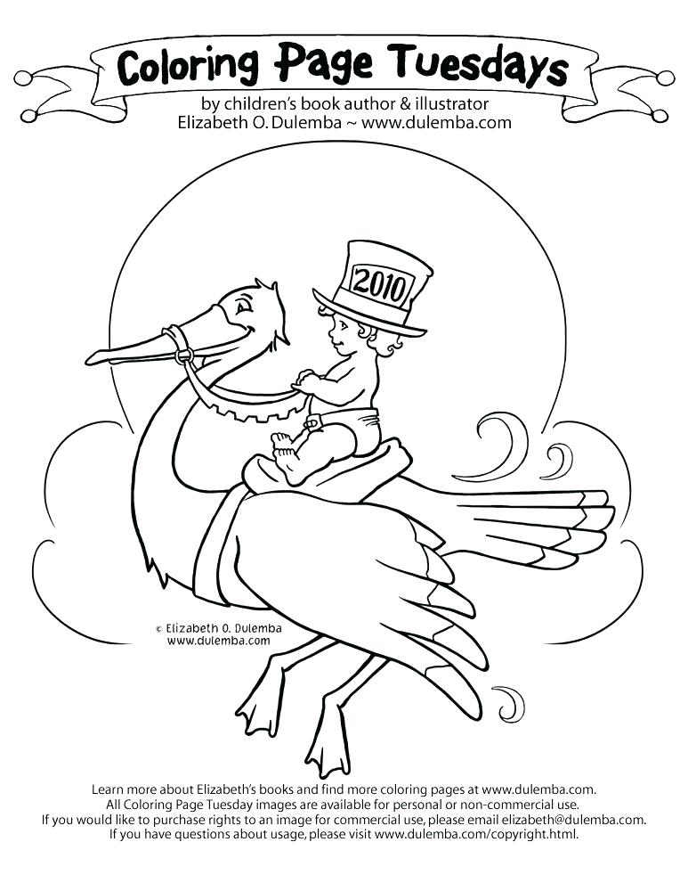 773x1000 New Years Coloring Sheets Stork Coloring Pages Coloring Page New