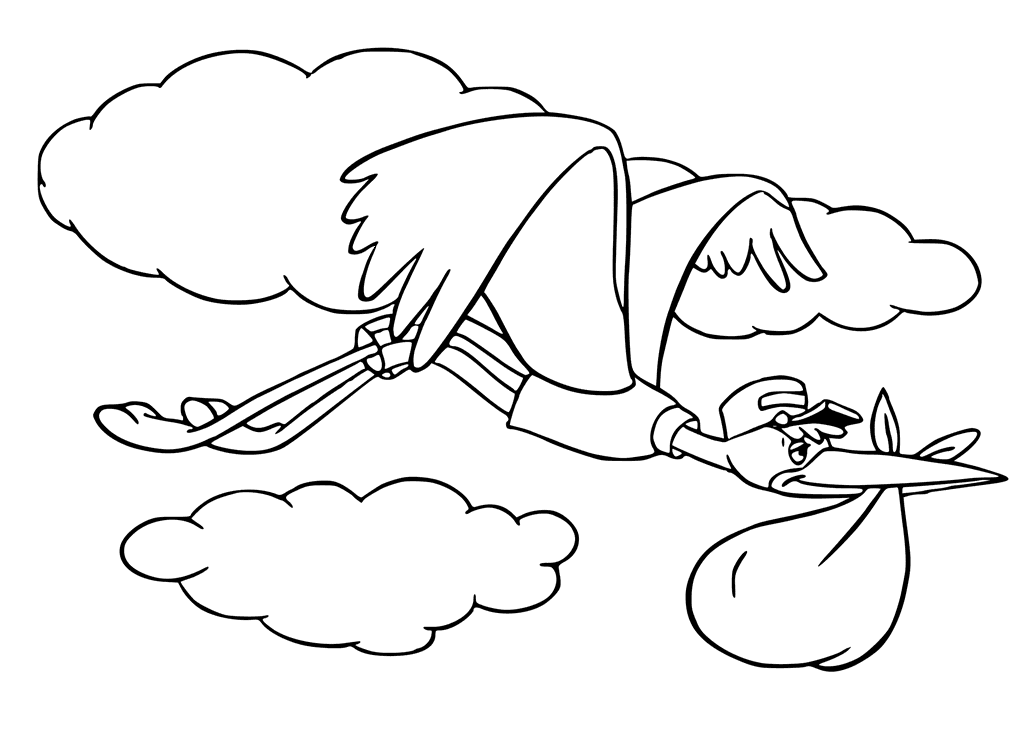 1024x731 Stork Coloring Pages