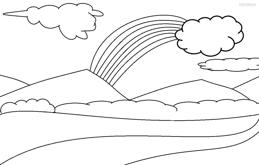 850x543 Printable Cloud Coloring Pages For Kids