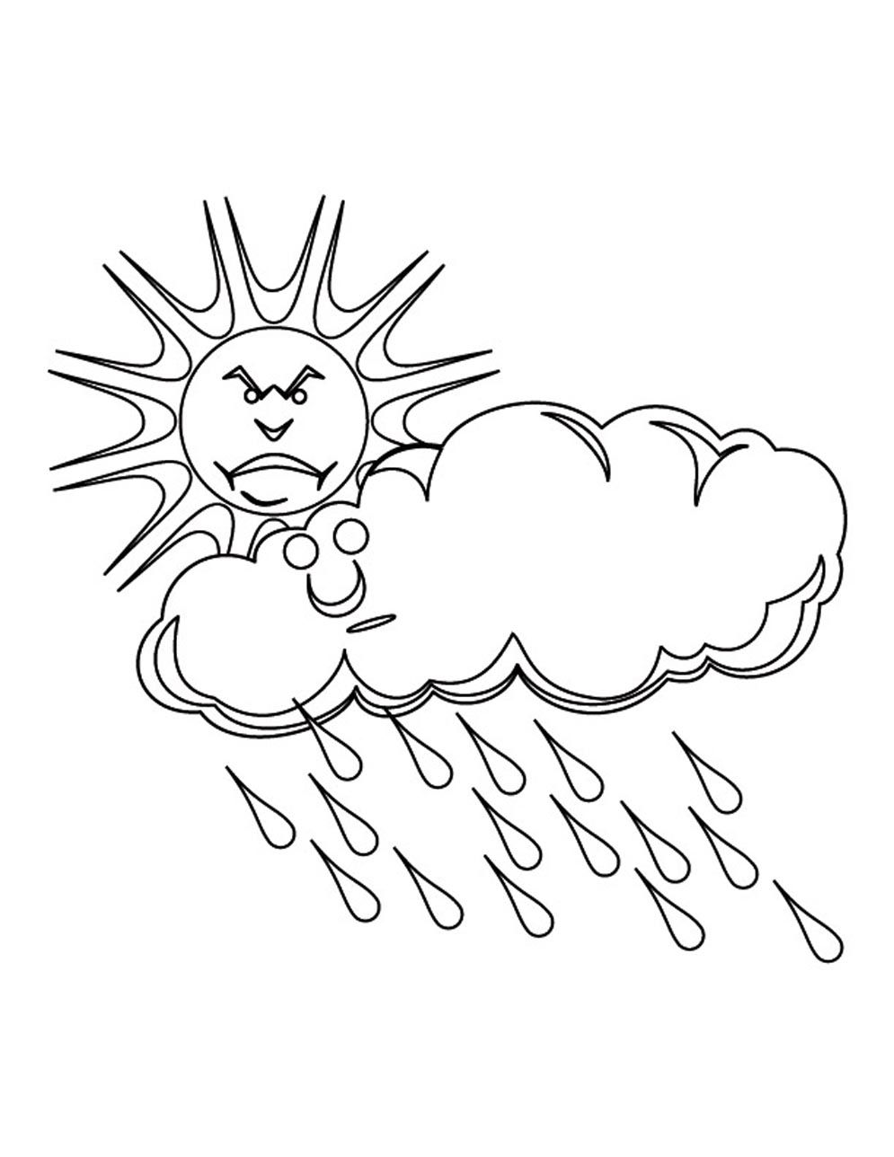 995x1288 Rain Cloud Coloring Page Coloring Book