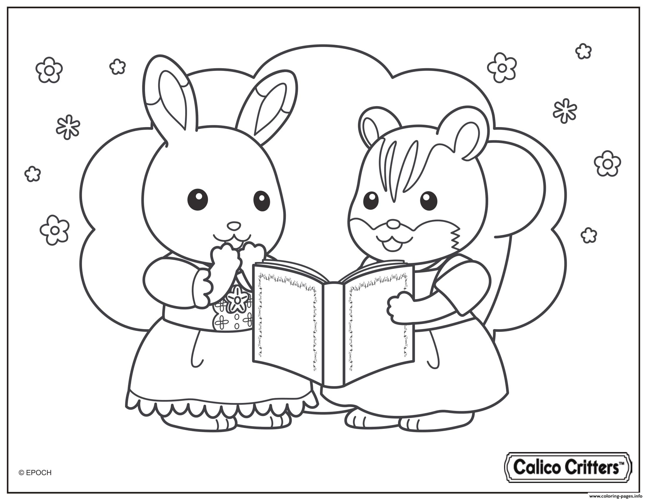 2200x1700 Calico Critters Read Great Story Book Coloring Pages Printable