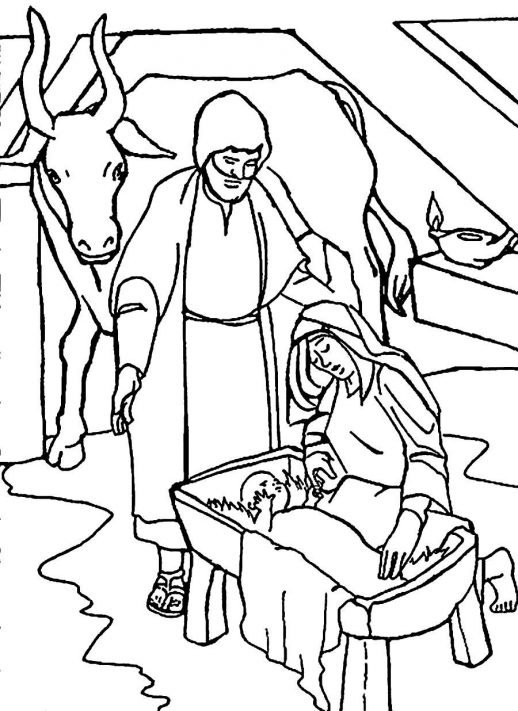 518x711 A Bible Story About The Birth Of Jesus Christmas Coloring Pages