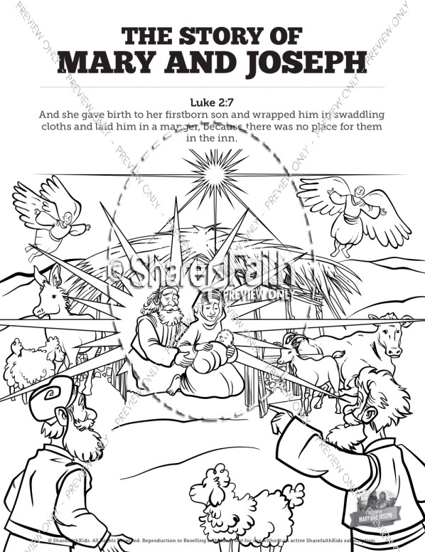 598x776 Luke Mary And Joseph Christmas Story Sunday School Coloring