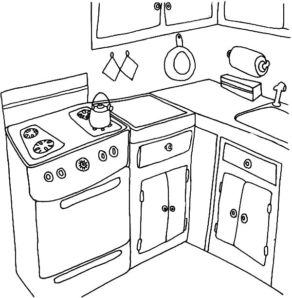 600x611 Boiling Water In The Kitchen Coloring Pages