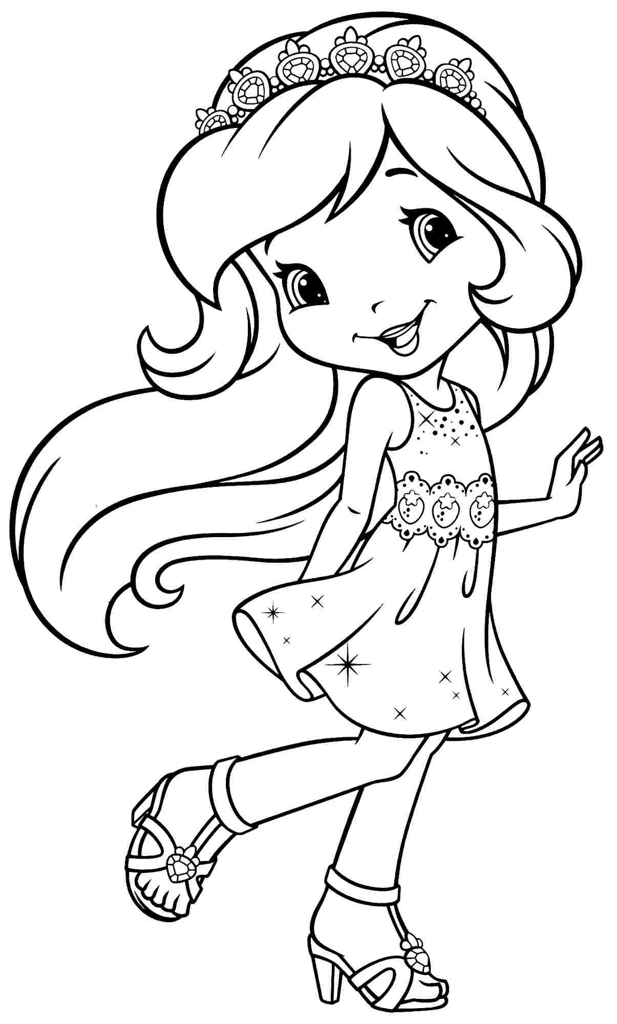 1205x2000 Beautiful Strawberry Shortcake Coloring Pages