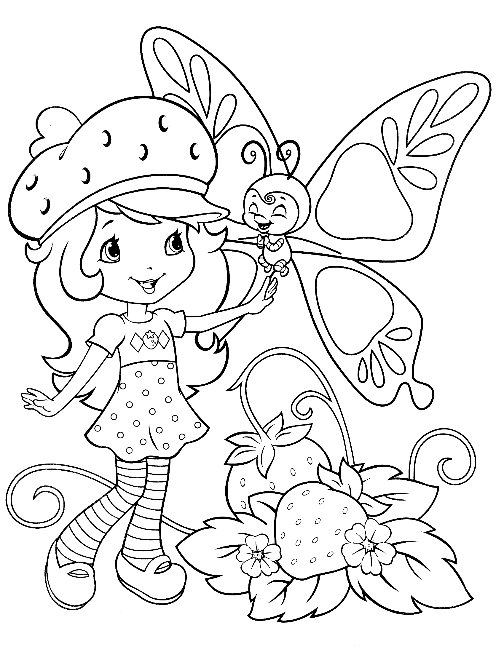 1700x2200 Strawberry Shortcake Coloring Pages