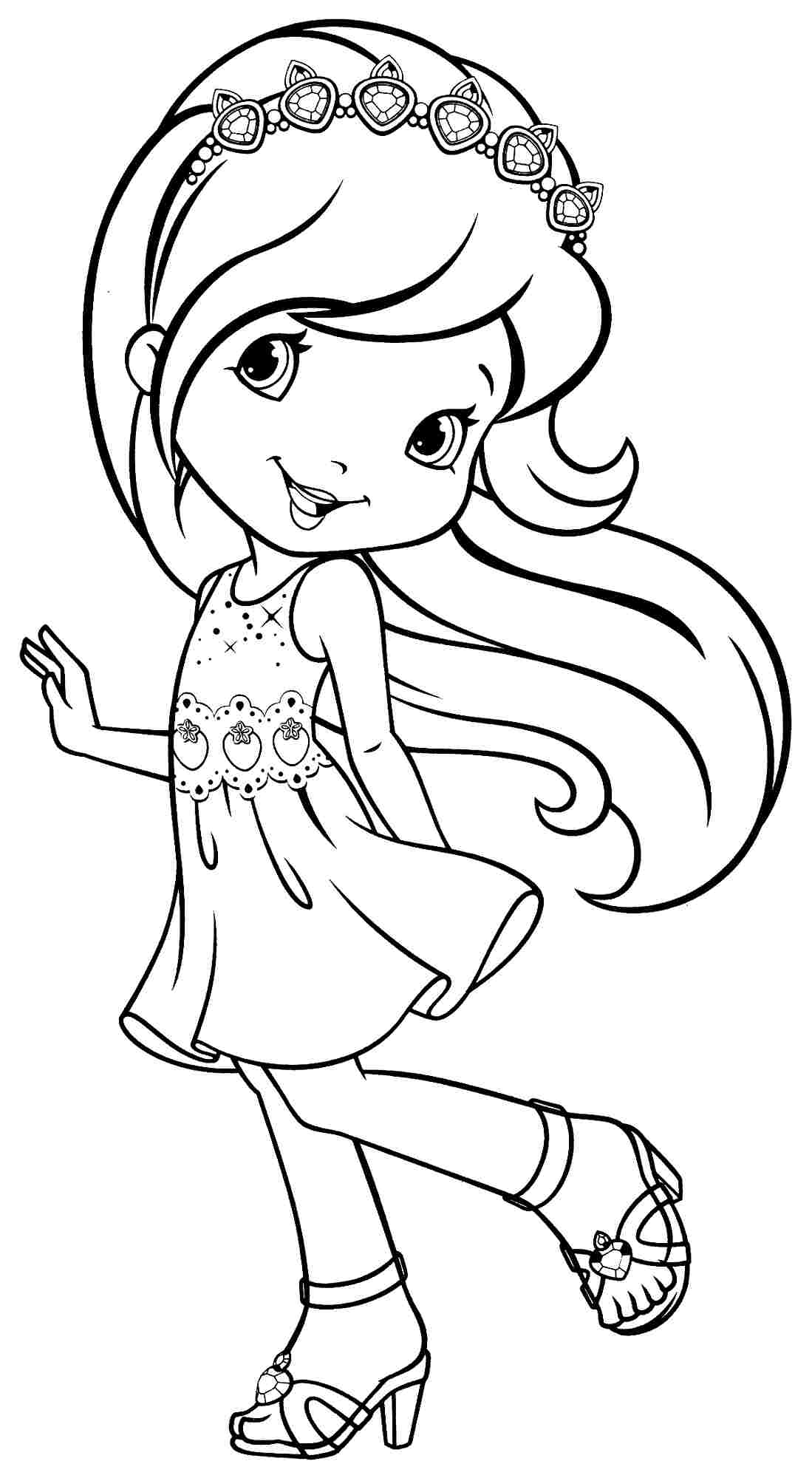1099x2000 Tested Strawberry Shortcake Doll Coloring Page