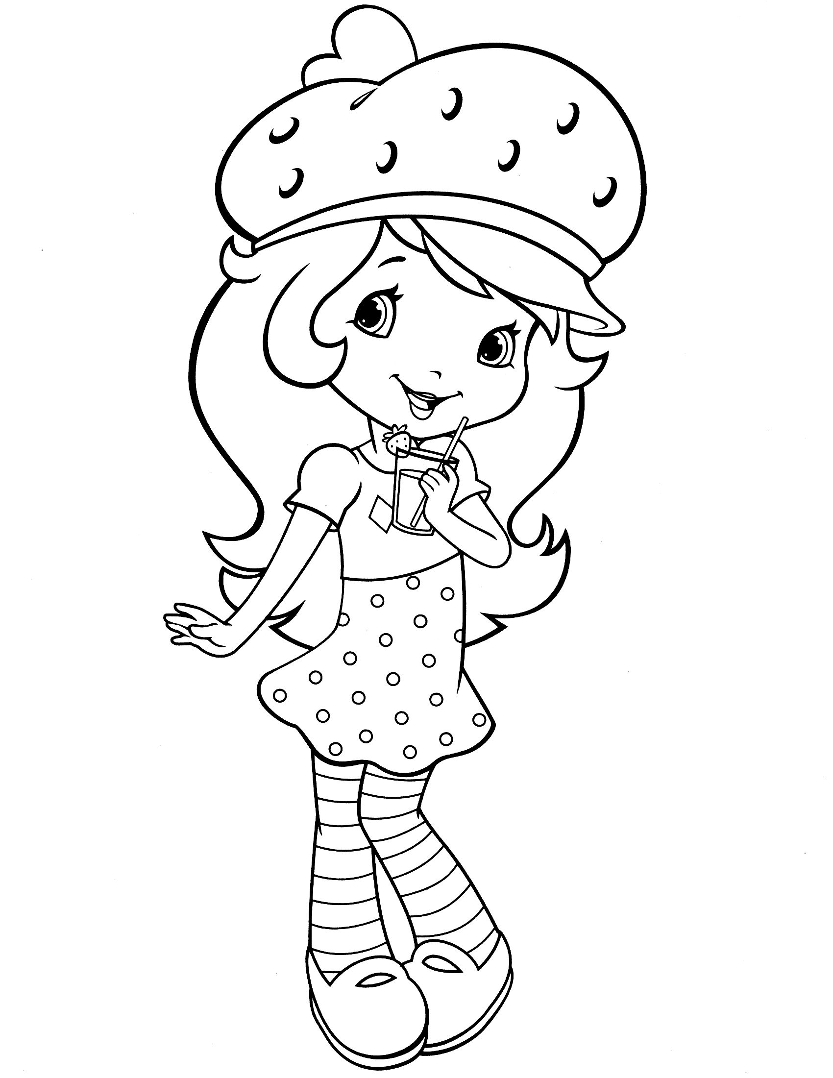 1700x2200 Strawberry Shortcake Coloring Page Kids