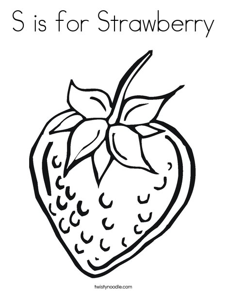 468x605 S Is For Strawberry Coloring Page