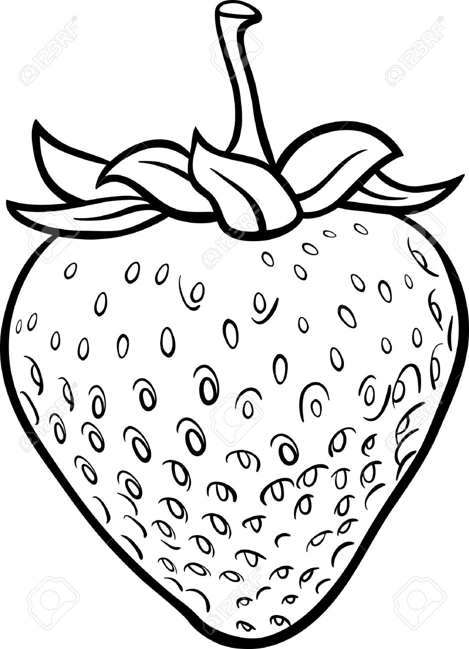 941x1300 Strawberry Cartoon Smiling Coloring Page Fruits Pages General