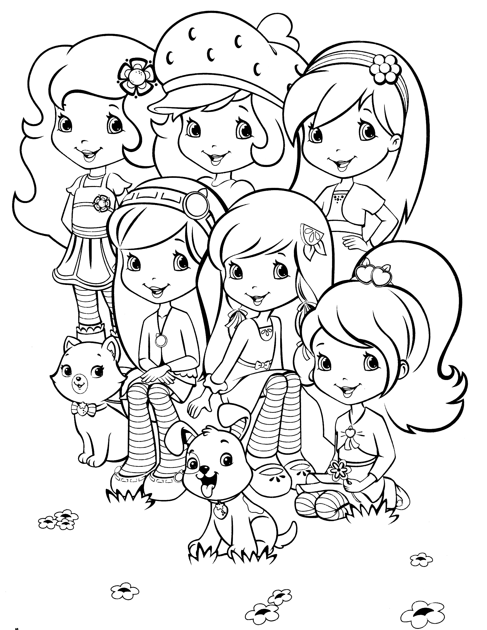 1700x2200 Strawberry Shortcake Characters Coloring Pages