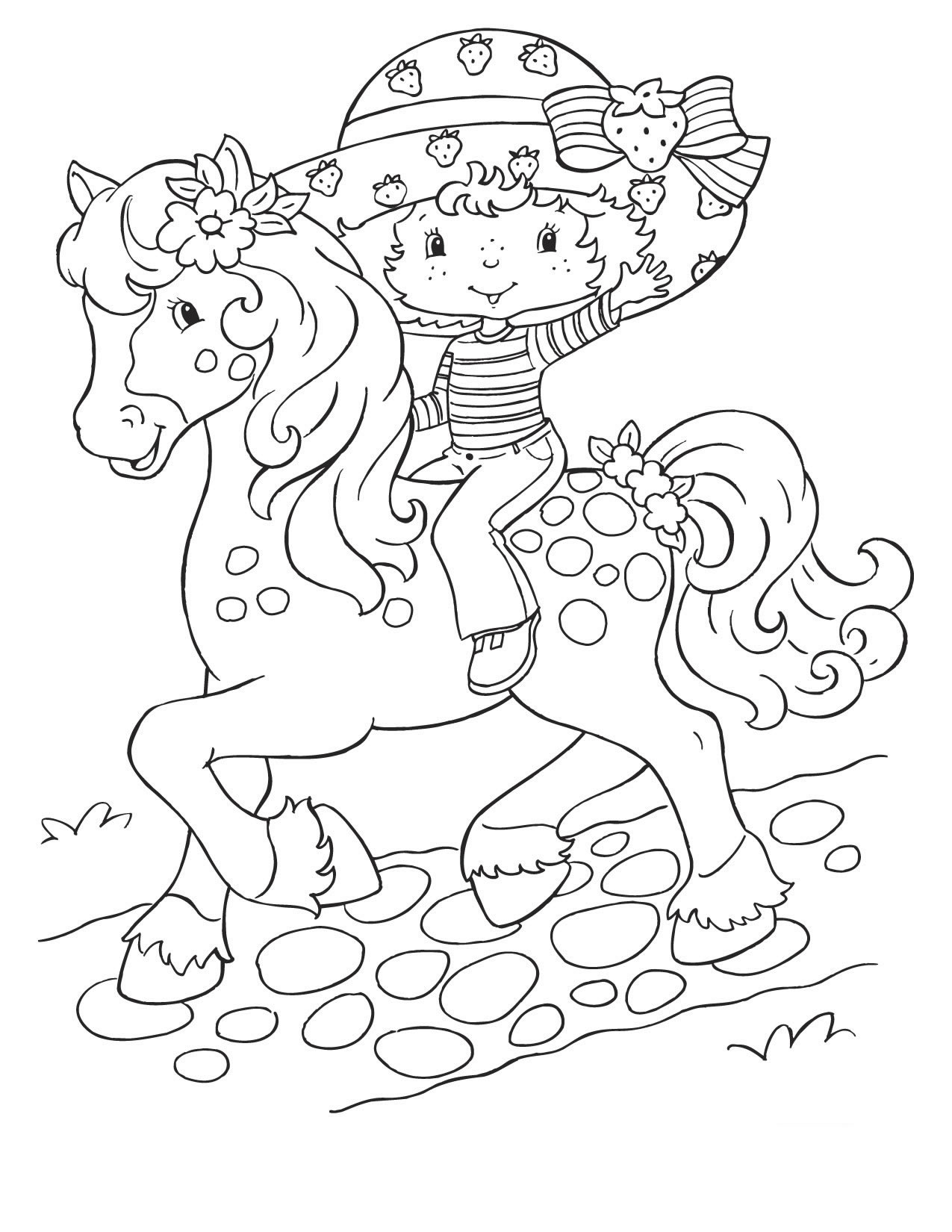 1275x1650 Strawberry Shortcake Coloring Page