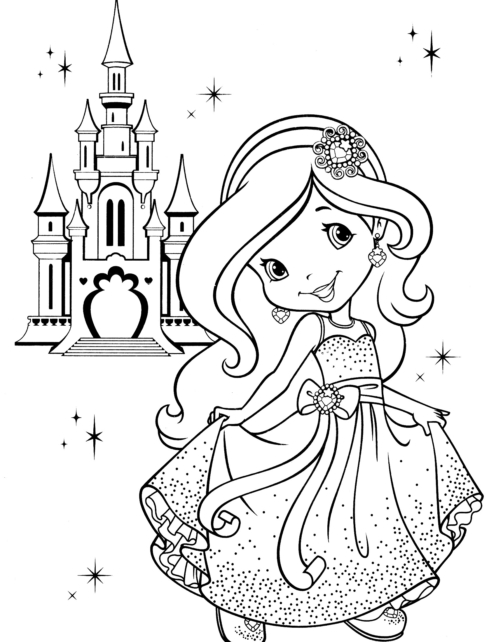1700x2200 Strawberry Shortcake Coloring Pages With Horse Beautiful Top