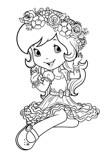 417x628 Dn Strawberry Shortcake Coloring Page Coloring Pages Girls