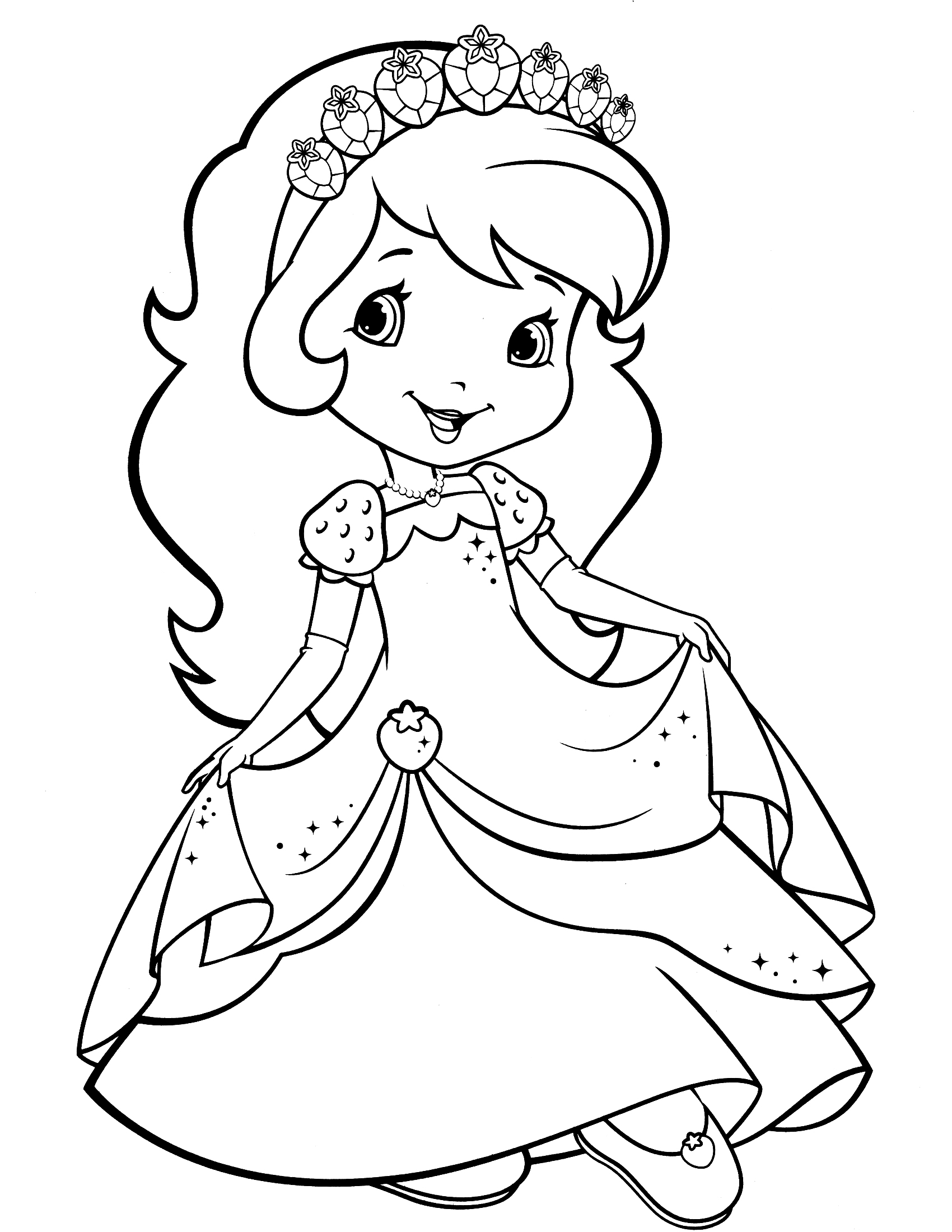 1700x2200 Simple Bafddbdfddadb At Strawberry Shortcake Coloring Pages
