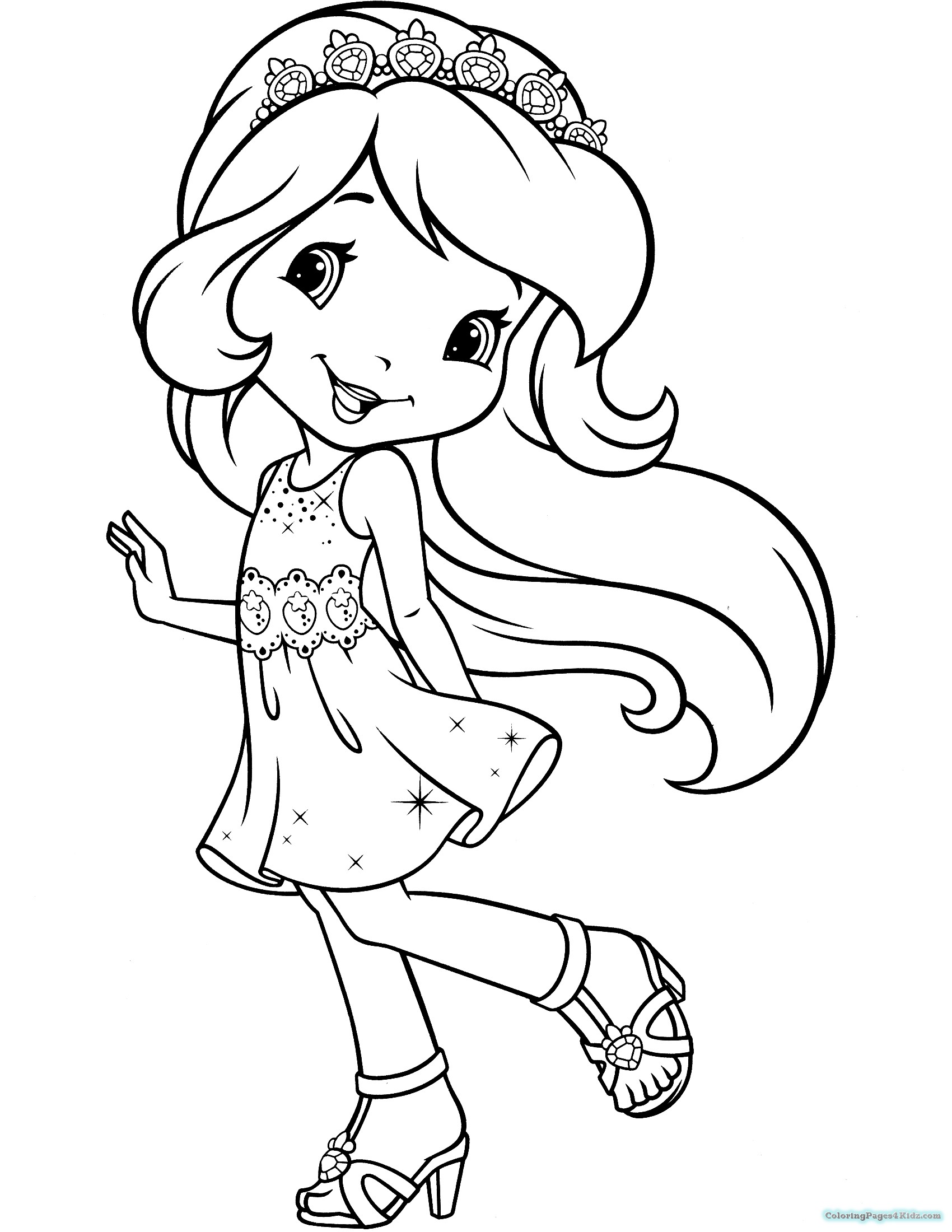 1700x2200 Strawberry Shortcake Princess Coloring Pages Coloring Pages For Kids