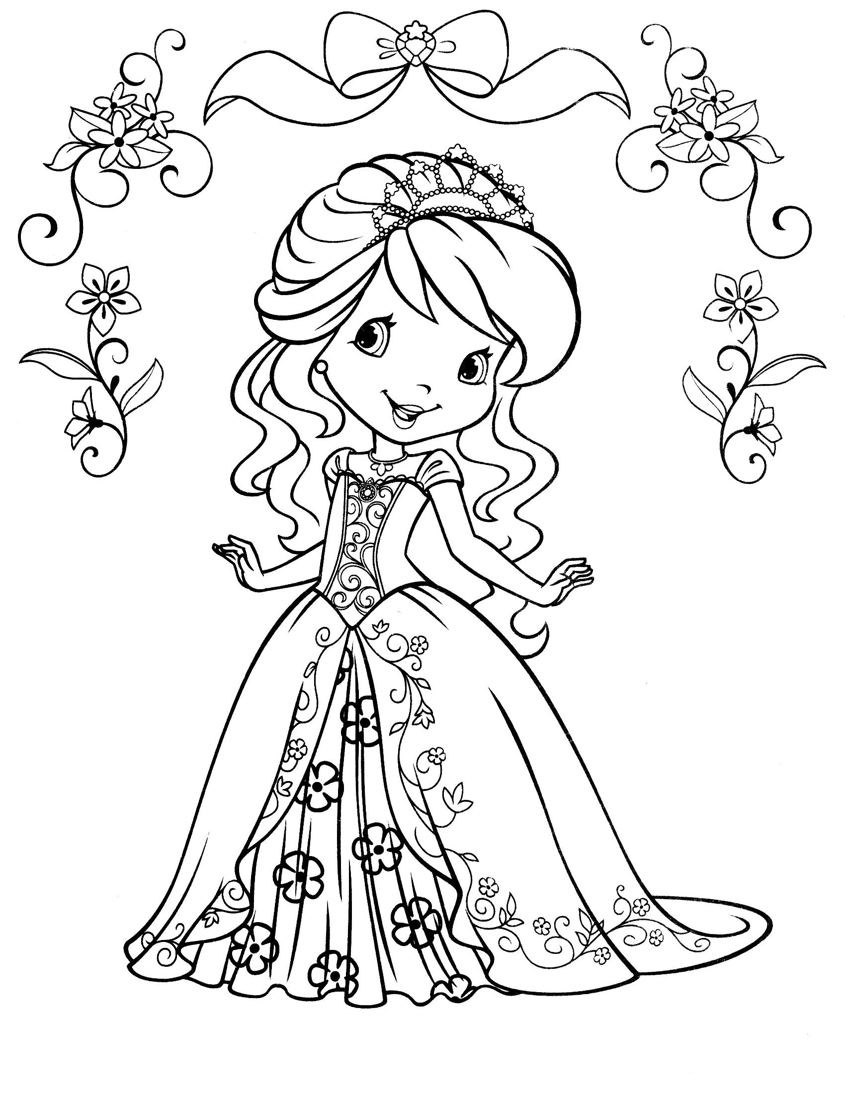 1700x2200 Strawberry Shortcake Coloring Pages