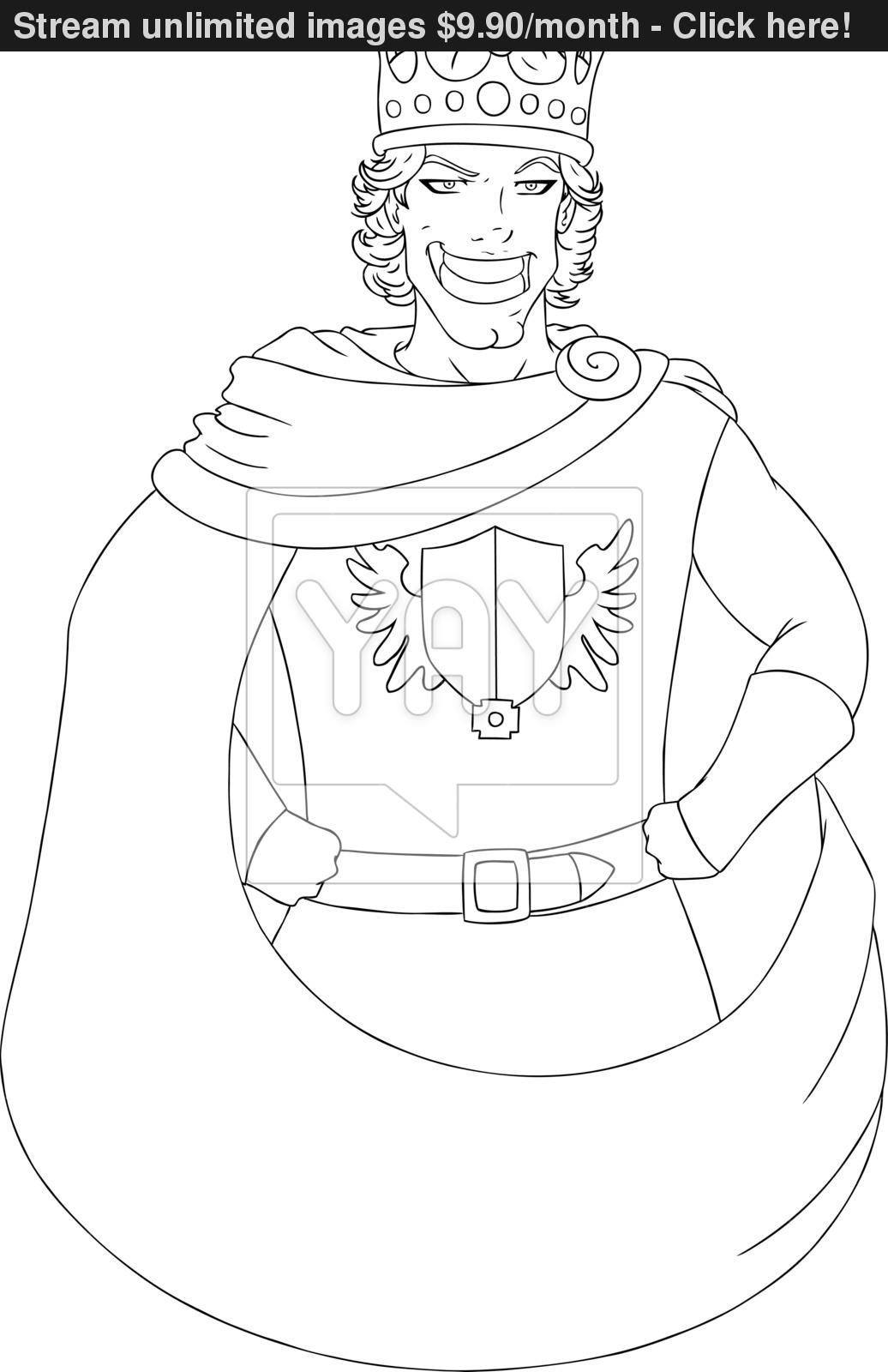 1036x1600 Young King With Crown Coloring Page Vector