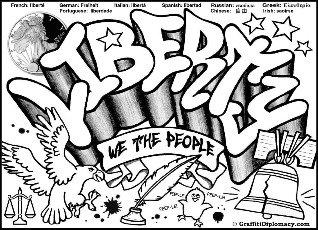 1024x740 Free Graffiti Coloring Page Liberty Graffiti Free Coloring