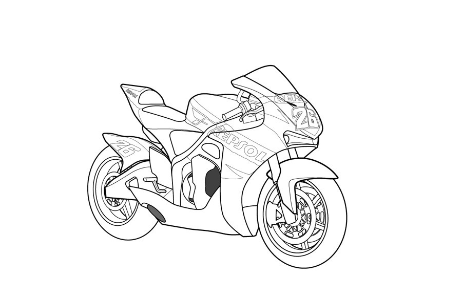 900x582 Free Printable Motorcycle Coloring Pages For Kids