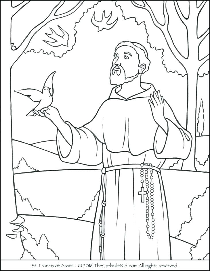 730x945 Saint Francis Of Assisi Colouring Page St Coloring Pages