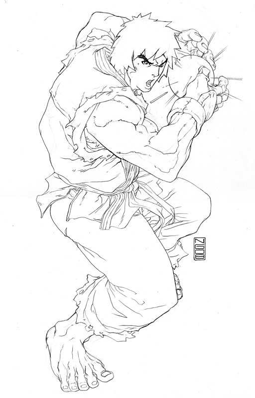 512x800 Street Fighter Ken Coloring Pages