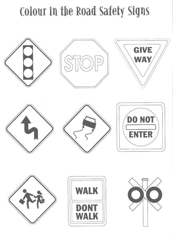 591x800 Coloring Pages Traffic Signs Road Signs
