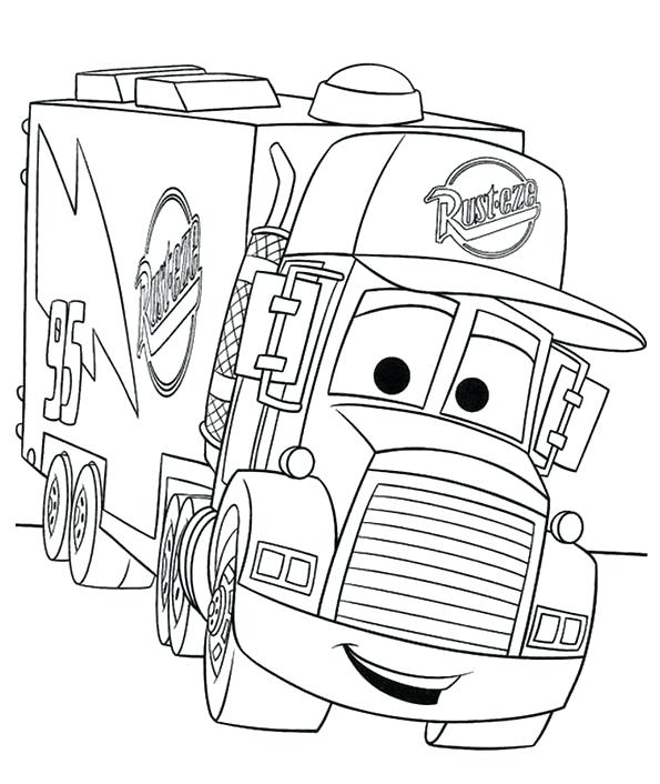 595x706 Cartoon Cars Truck Coloring Page Cartoon Car Car Coloring Pages