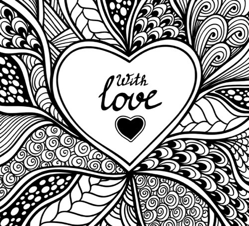 500x453 Best Valentine's Day Coloring Books For Adults Adult Coloring