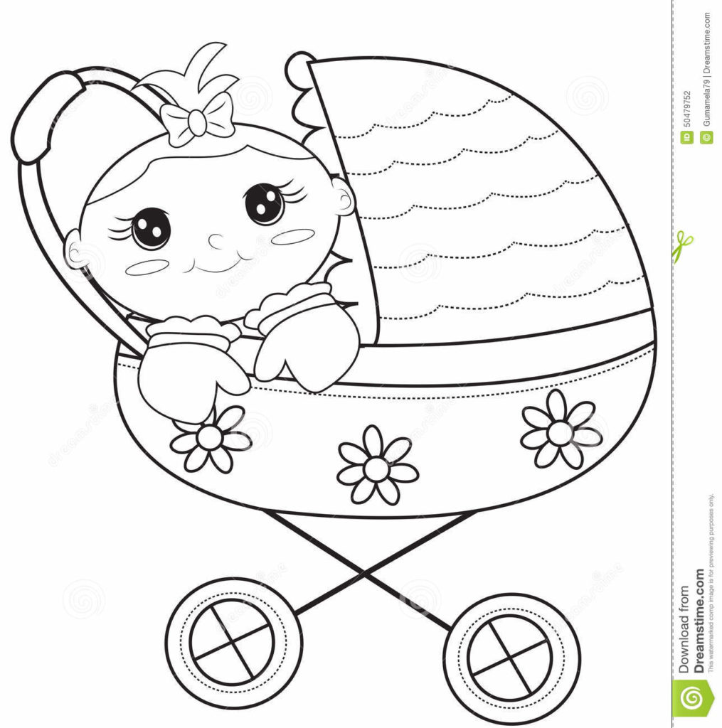 1015x1024 Baby Stroller Coloring Page Stock Illustration Image