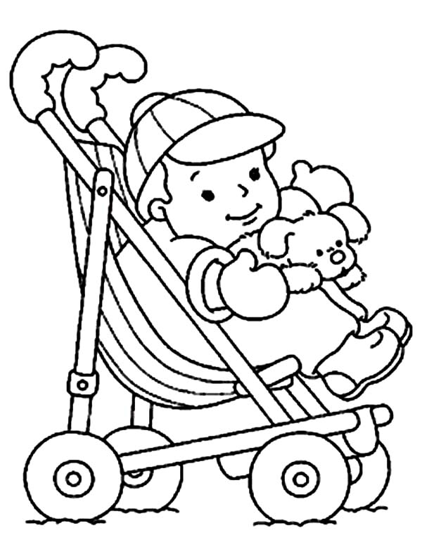 600x784 Coloring Pages Baby Stroller