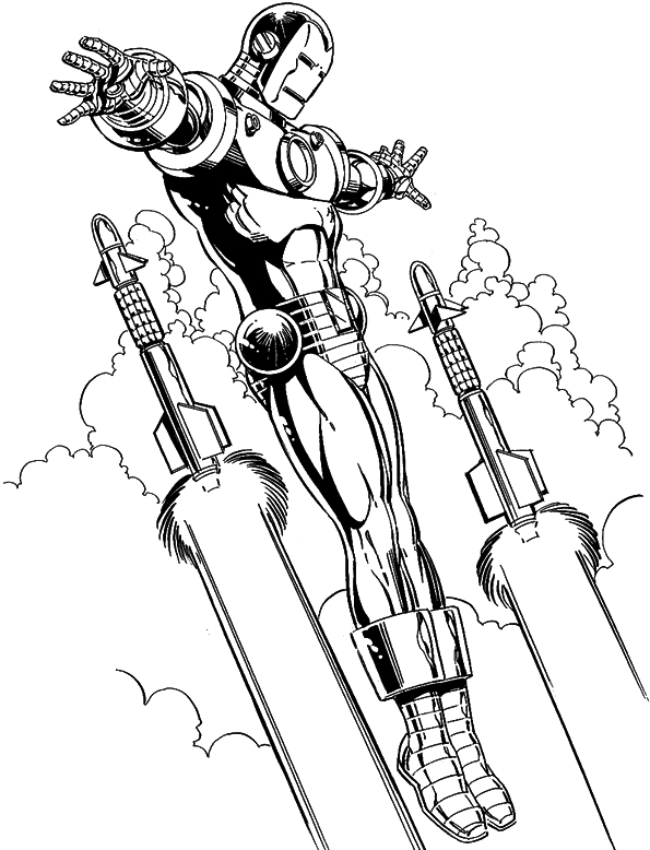 595x778 Iron Man Flying Coloring Page Coloring Pages