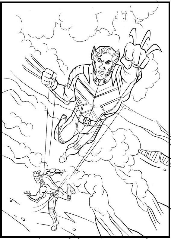 567x794 Logan And Strong Man Coloring Picture For Kids X Men