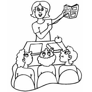 300x300 Teacher Explanation To Students Coloring Page