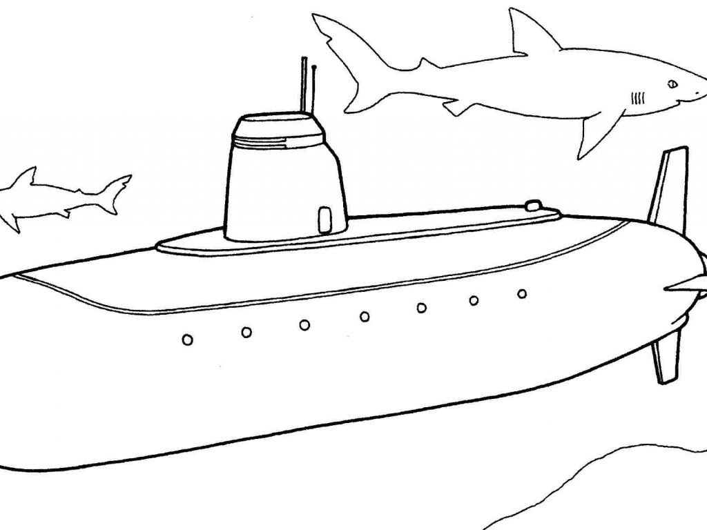 1024x768 Trend Submarine Coloring Pages Perfect Yellow Printable Free Kids