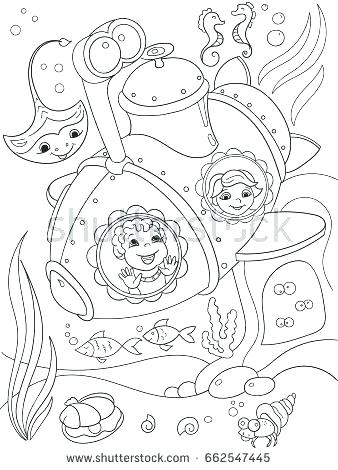 338x470 Underwater Coloring Pages Submarine Coloring Pages Children