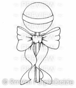 258x300 Lollipop Sucker Candy With Silk Bow Printable Color Page Line Art